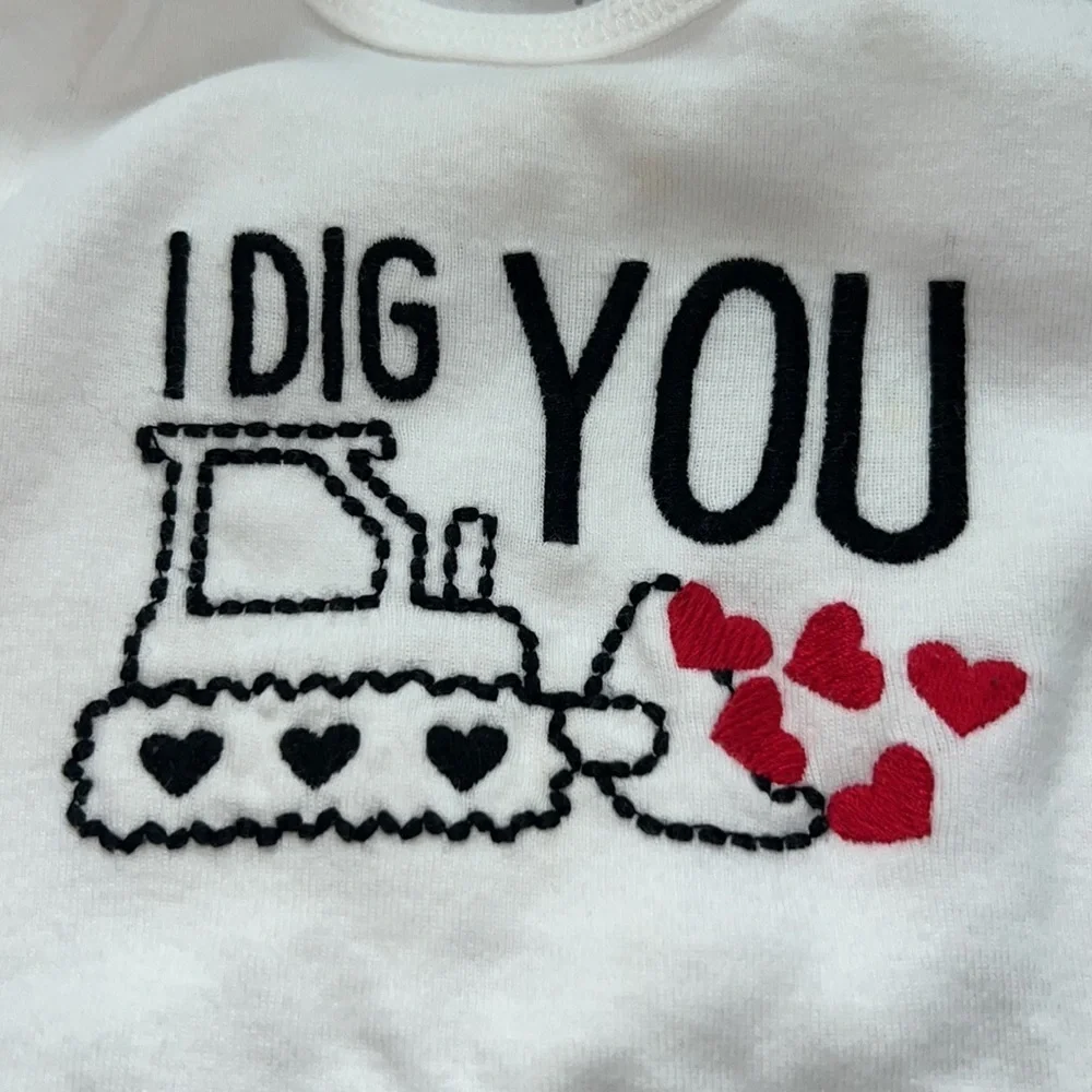 Baby boy Carter’s long sleeve Valentines onesie with matching pants